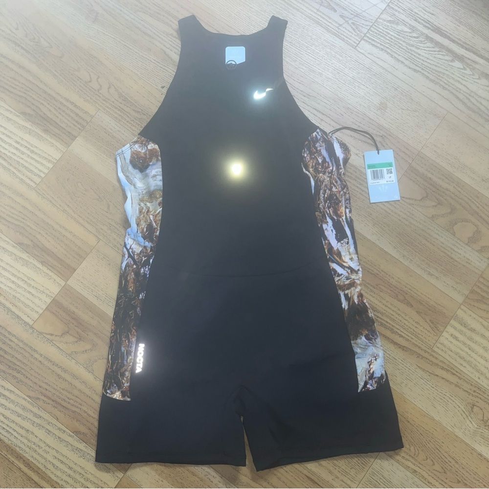 Nike Women’s Drake Nocta Run Unitard Leotard  Black Camo NEW FB1792-010 - Large
